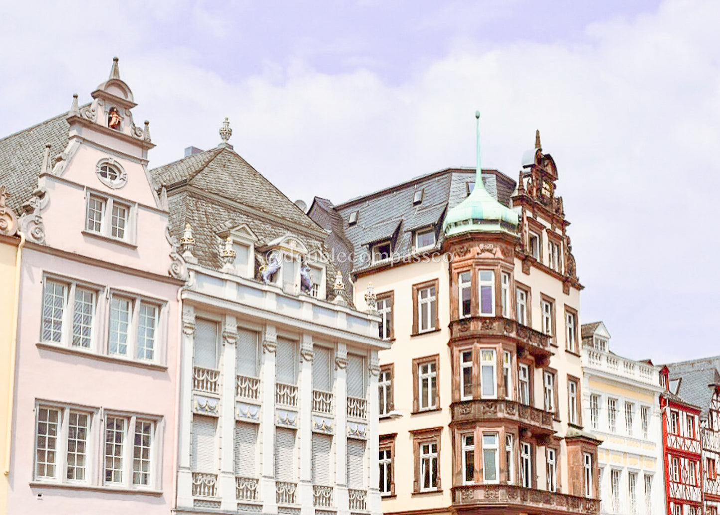 Pastel colored buildings in Trier
